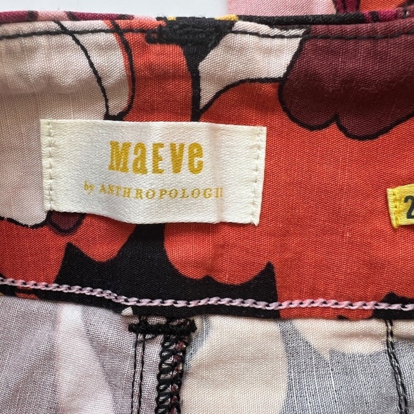 New Anthropologie Maeve The Colette Floral Wide Leg High Waist Pants Size 27T - Picture 8 of 10